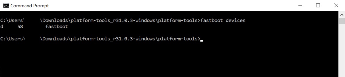 Command: fastboot devices