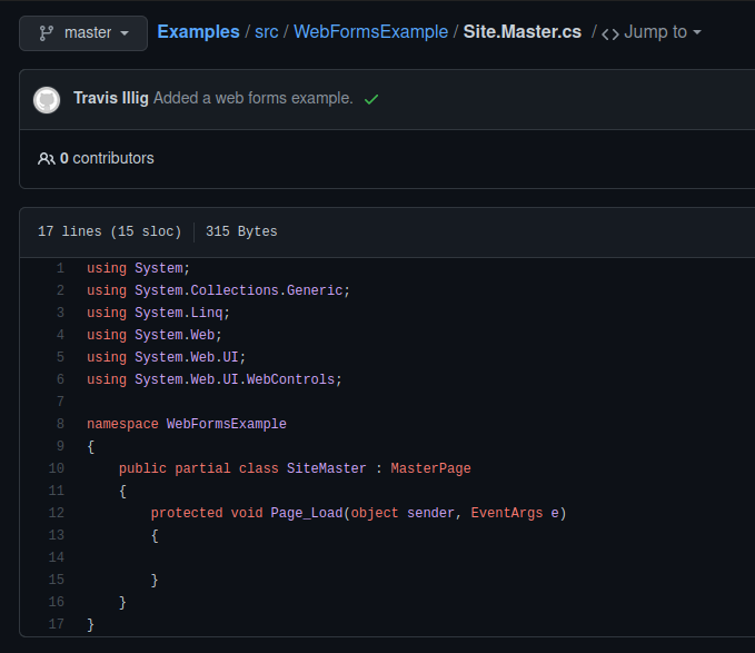 site.master.cs shell example