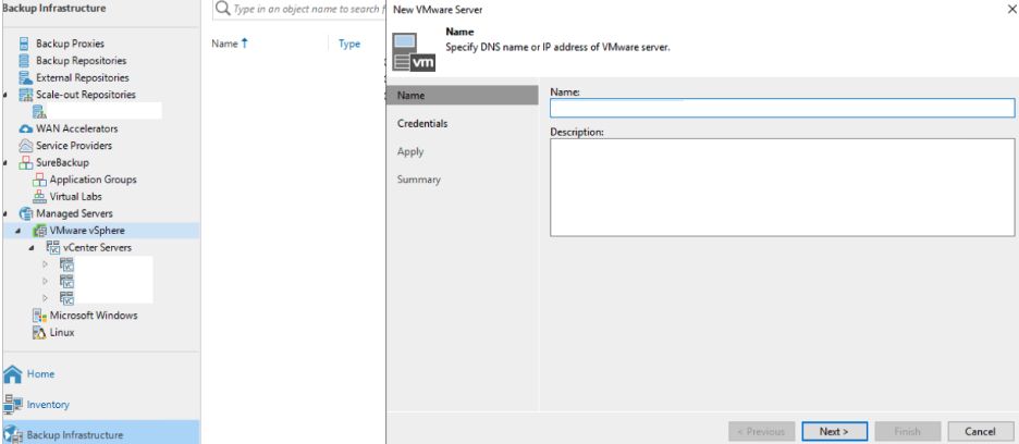 Adding vCenter/ESXi connection