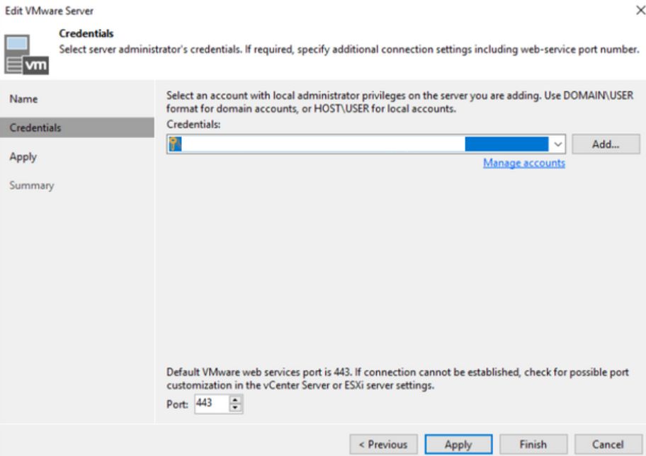 Adding vCenter/ESXi credentials