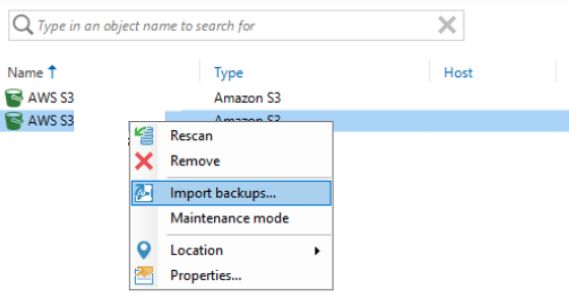 Importing backups